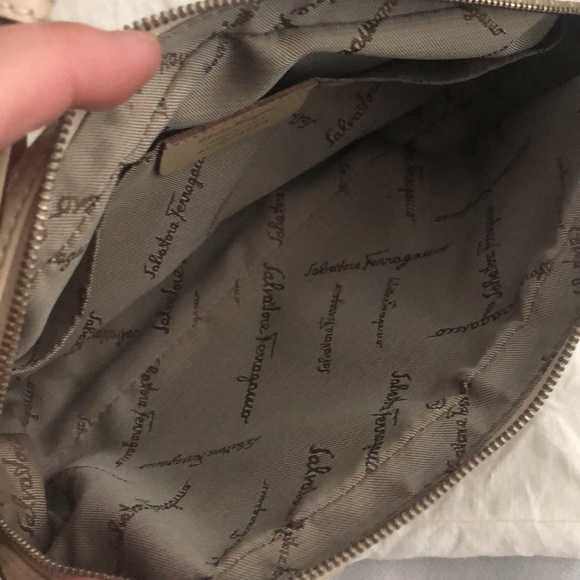 Vintage Salvatore Ferragamo Gancini Print Canvas Mini Shoulder Bag - Picture 4 of 13